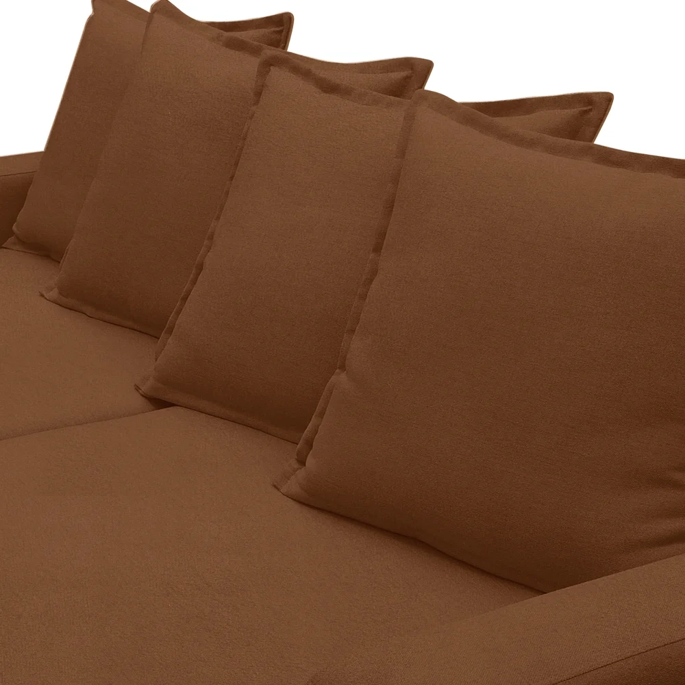 Sofá Retrátil Reclinável 3 Lugares 215cm Roma F05 Veludo Terracota - Mpozenato