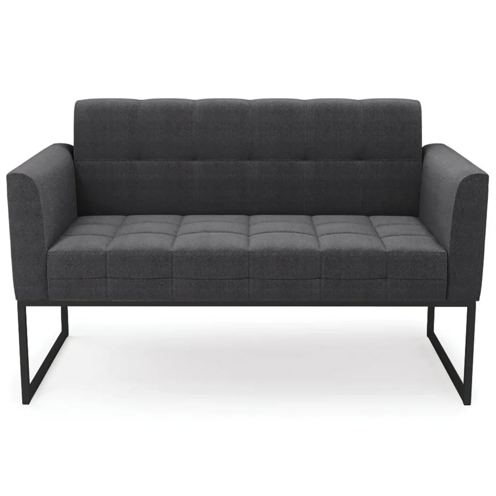 Namoradeira e Poltrona Industrial Preto Ana Boucle Grafite - Ibiza