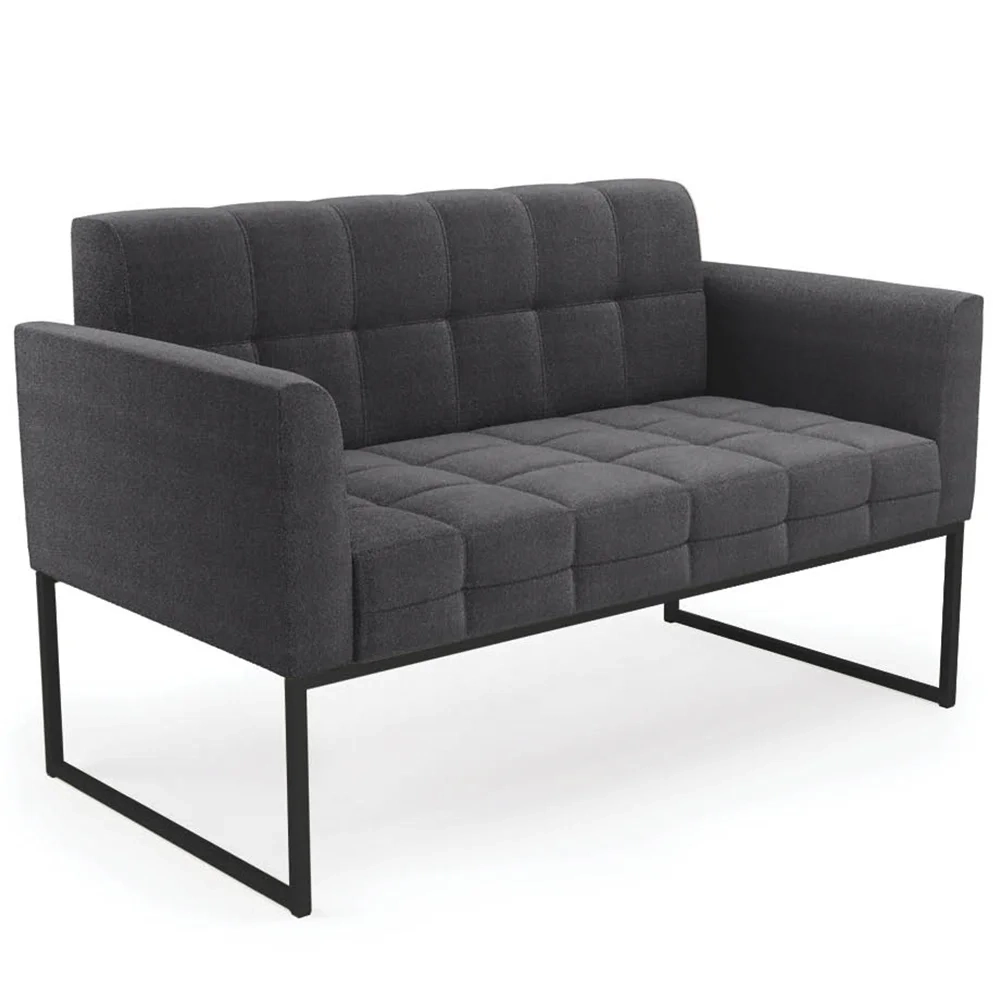 Namoradeira e Poltrona Industrial Preto Ana Boucle Grafite - Ibiza