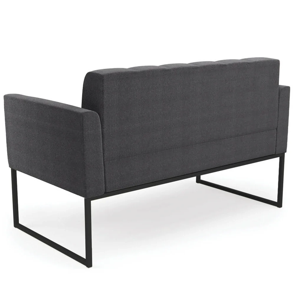 Namoradeira e Poltrona Industrial Preto Ana Boucle Grafite - Ibiza