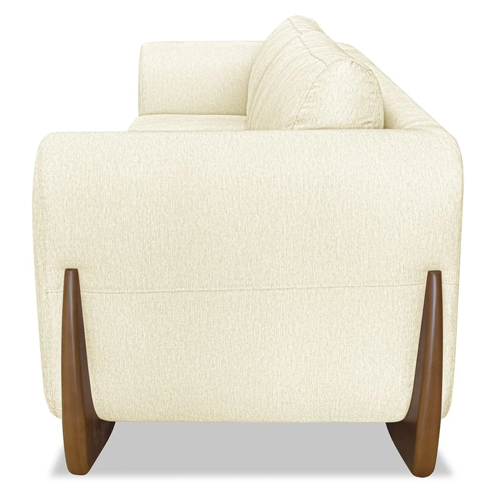 Sofá 2 Lugares Base de Madeira 180cm Izzy S06 Linho Pérola - Mpozenato