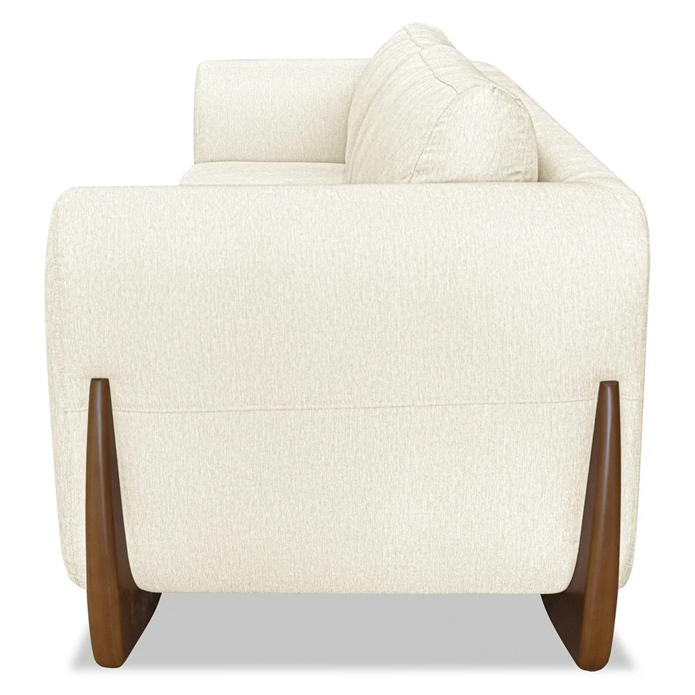 Sofá 2 Lugares Base de Madeira 160cm Izzy S06 Linho Natural - Mpozenato