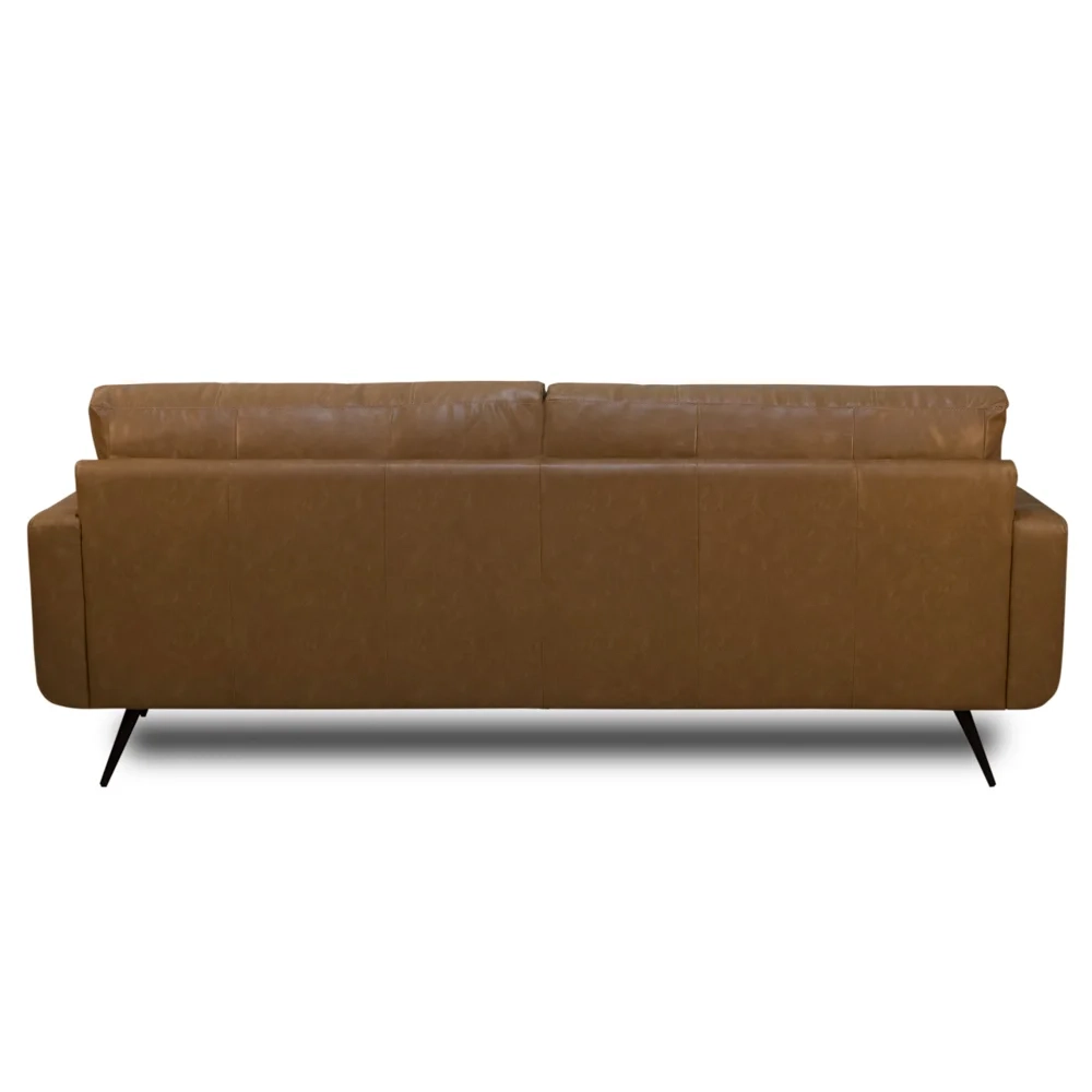 Sofá 3 Lugares Para Sala Living 252cm Merli L08 Couro Camel  - Mpozenato