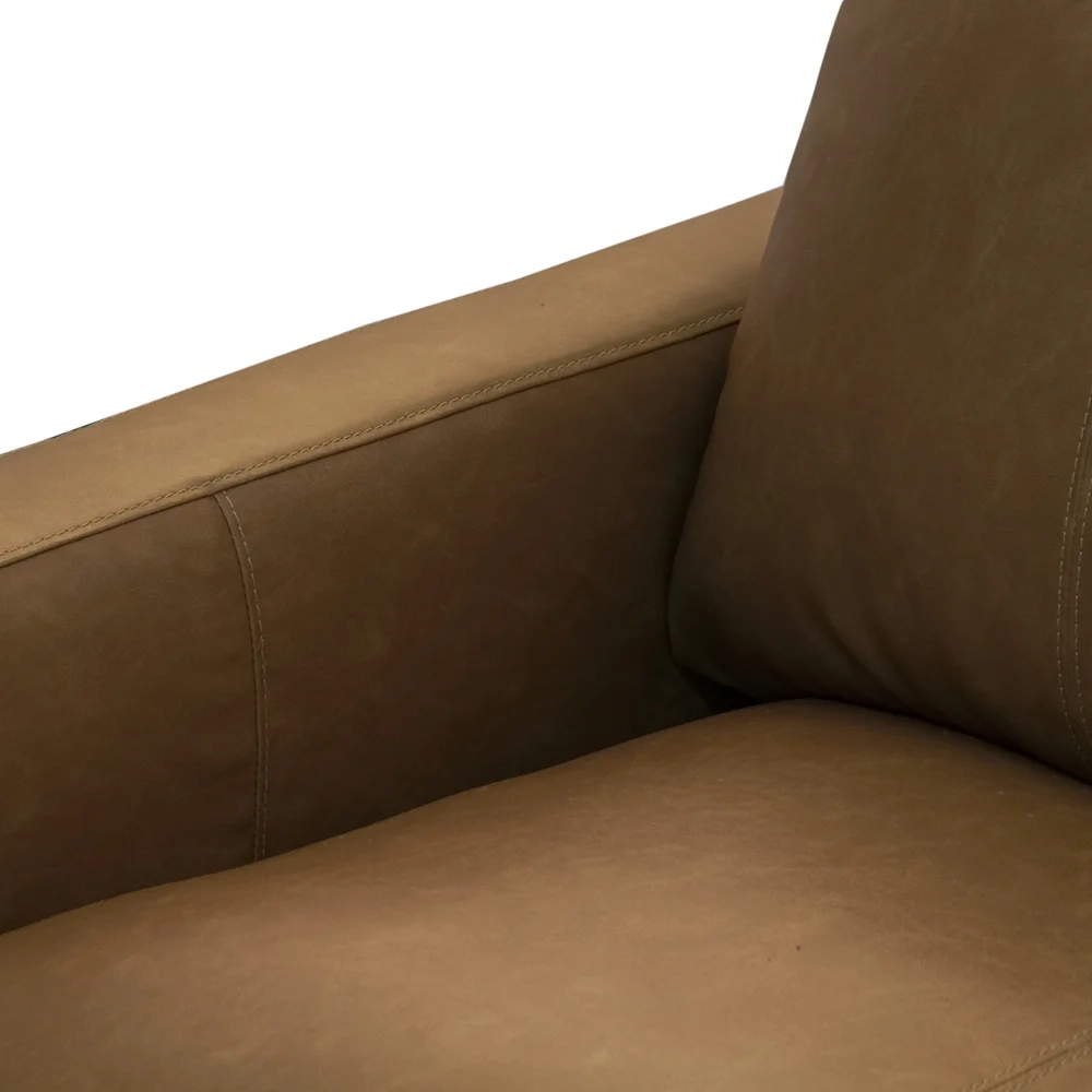 Sofá 4 Lugares Para Sala Living 282cm Merli L08 Couro Camel  - Mpozenato