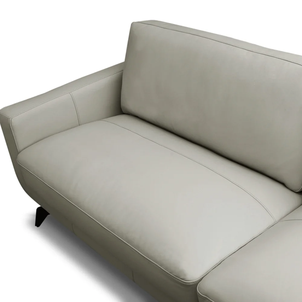 Sofá 3 Lugares Para Sala Living 210cm Vults L08 Couro Pérola - Mpozenato