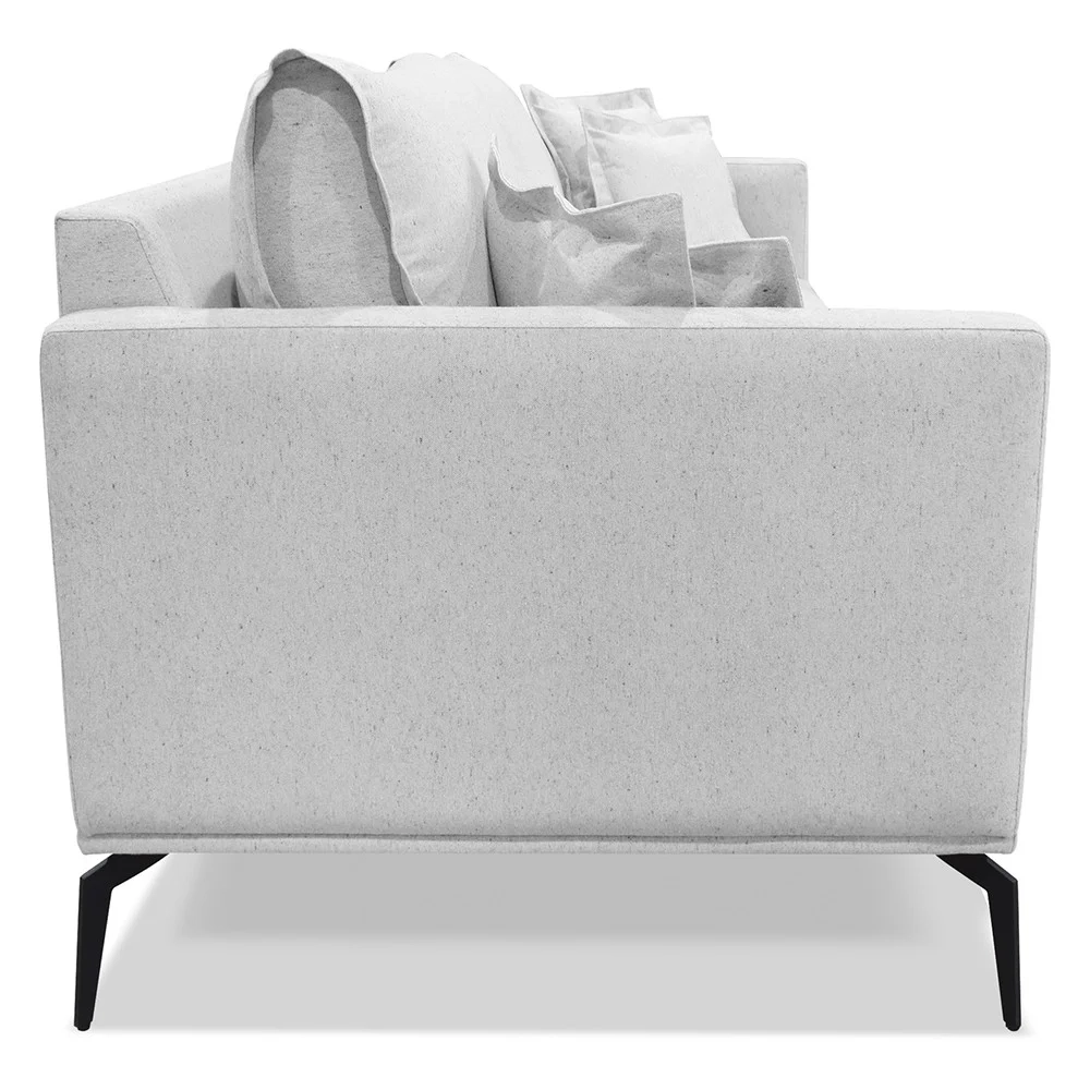 Sofá 2 Lugares 180cm Pés de Metal Vecchia S06 Linho Grigio - Mpozenato