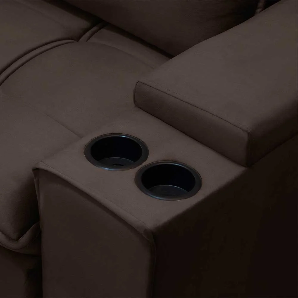 Sofá Retrátil Reclinável 3 Lugares 230cm Moritz F05 Veludo Marrom - Mpozenato