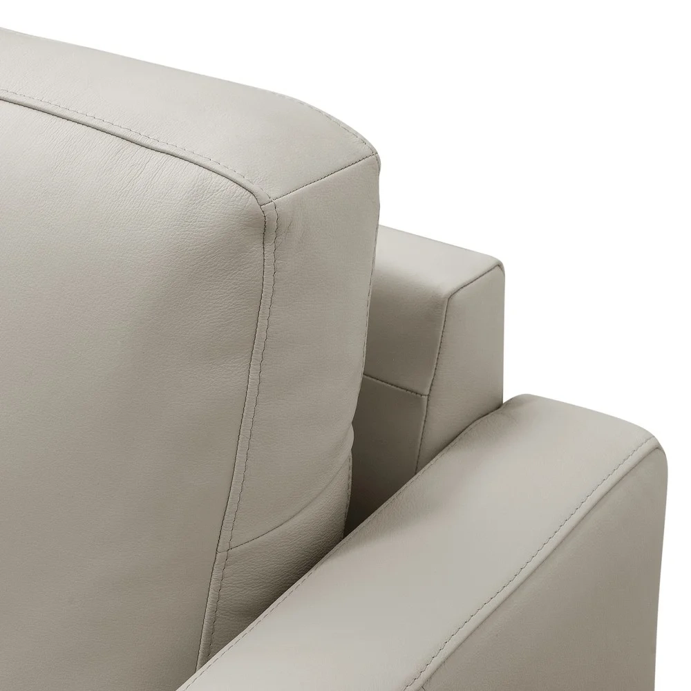 Sofá 3 Lugares Para Sala Living 240cm Vults L08 Couro Off   - Mpozenato