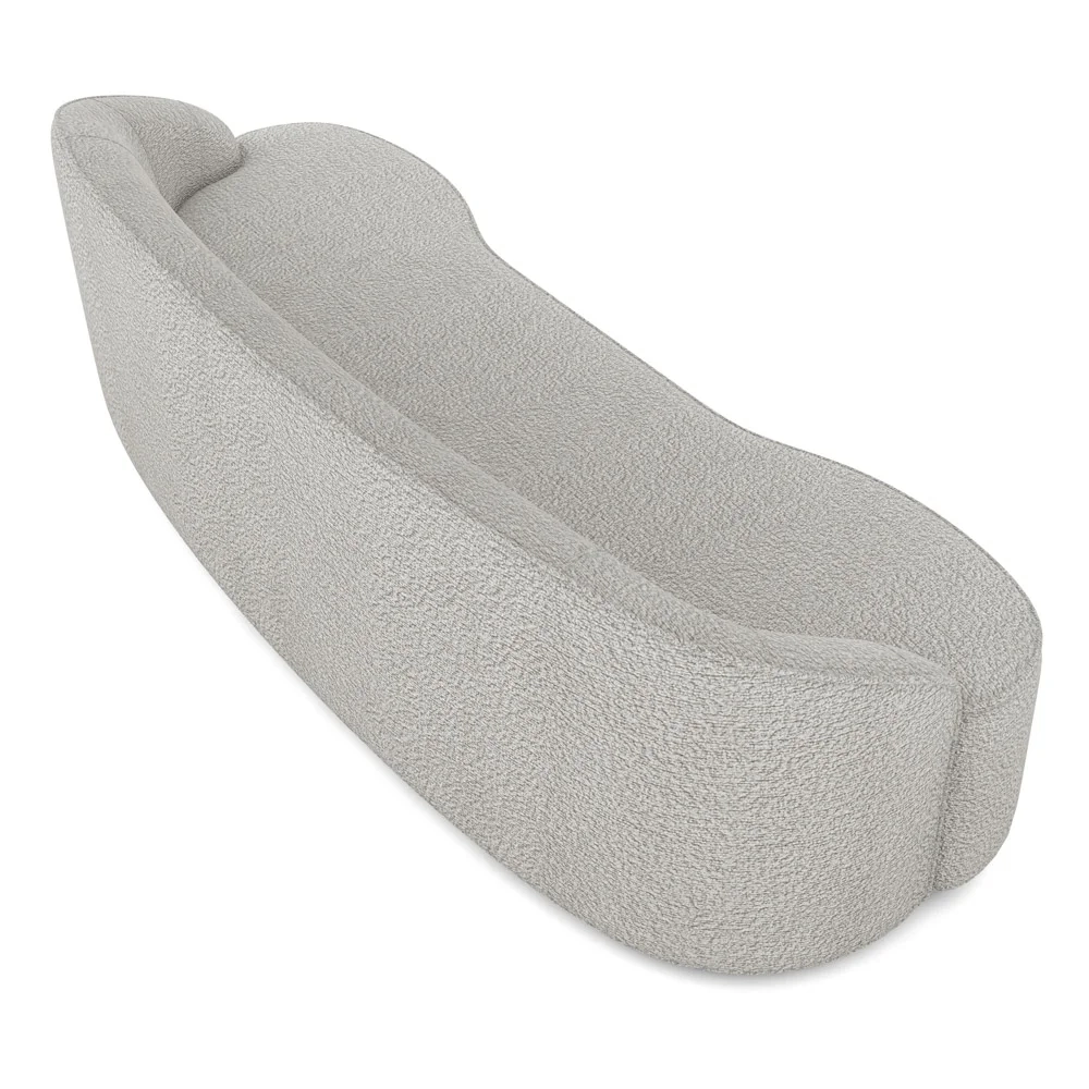 Sofá 5 Lugares para Sala de Estar Living 300cm Theo D06 Boucle Creme - Mpozenato