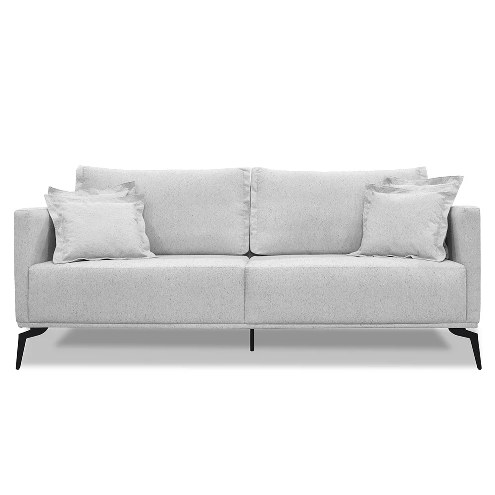 Sofá 2 Lugares 160cm Pés de Metal Vecchia S06 Linho Grigio - Mpozenato