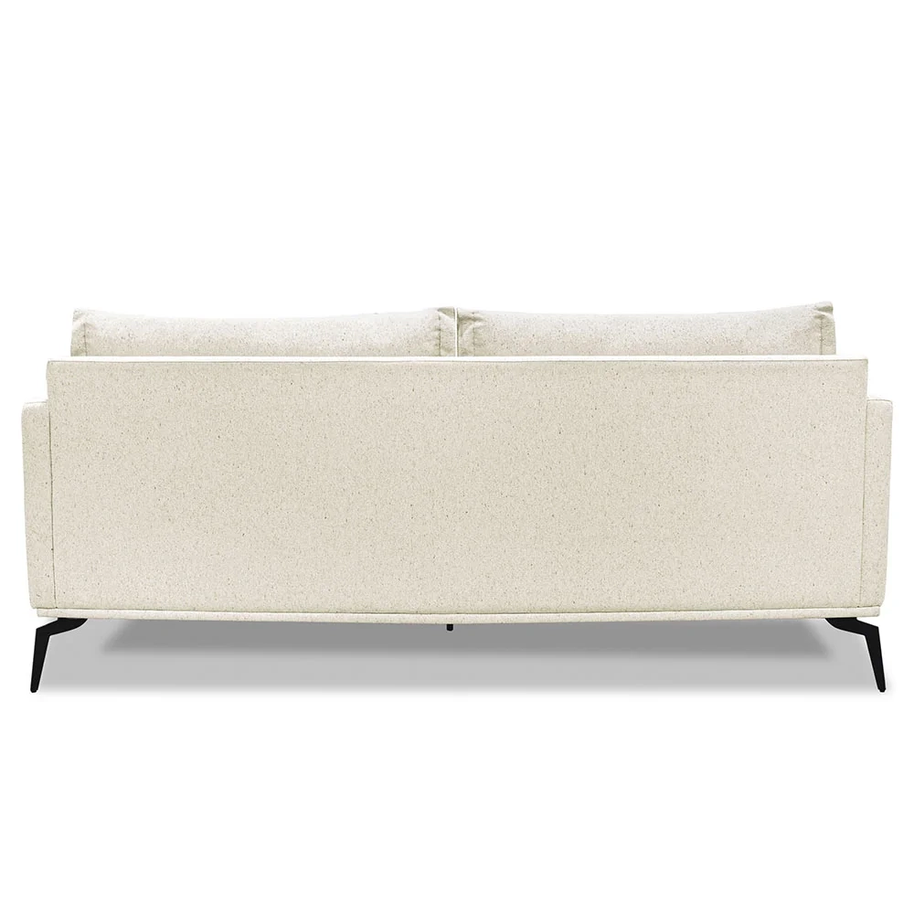 Sofá 3 Lugares 220cm Pés de Metal Vecchia S06 Linho Natural - Mpozenato