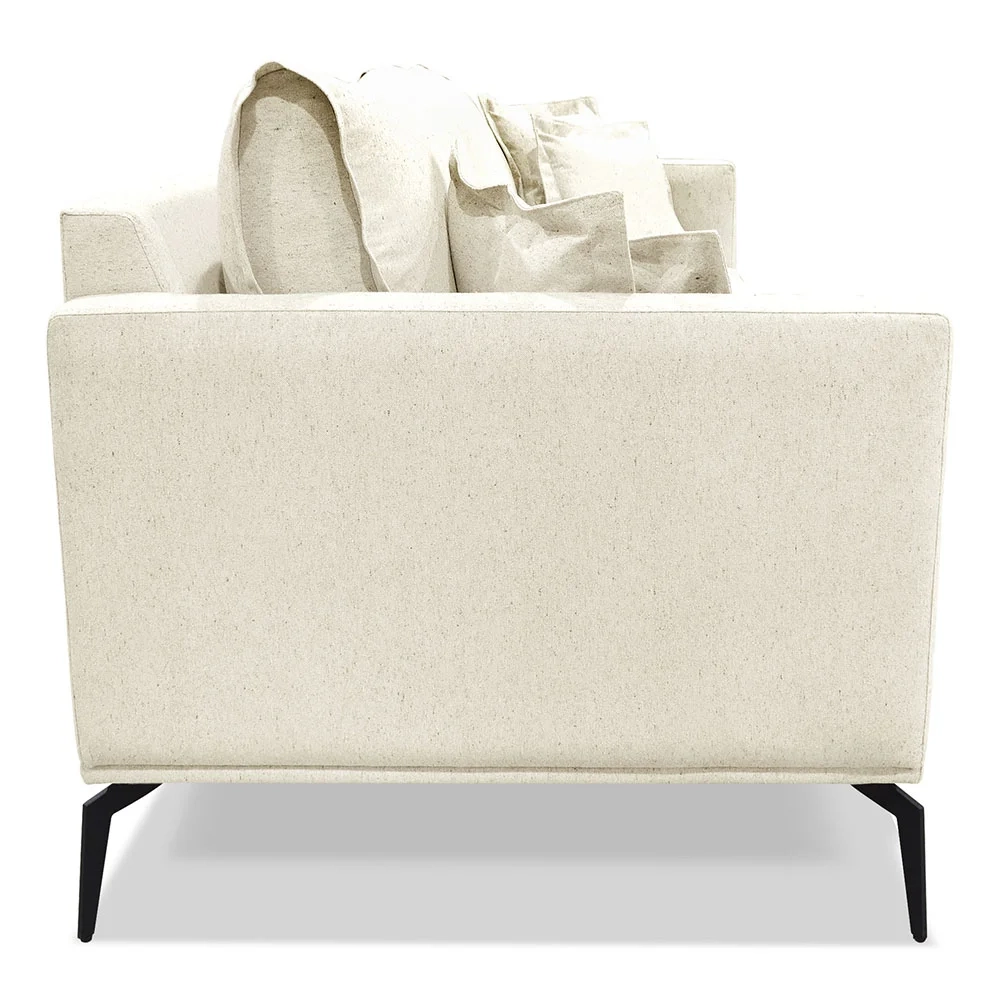 Sofá 3 Lugares 220cm Pés de Metal Vecchia S06 Linho Natural - Mpozenato