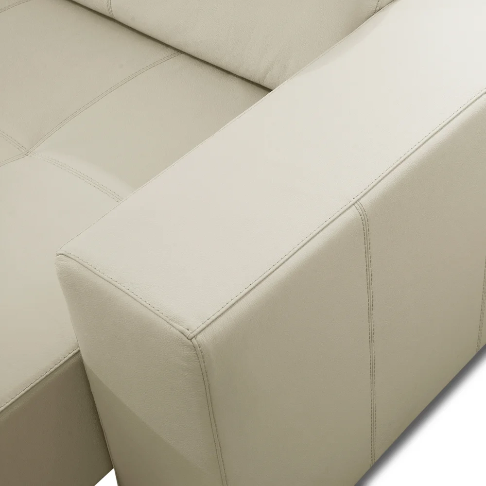 Sofá Retrátil Reclinável 3 Lugares 230cm Mare L08 Couro Off  - Mpozenato