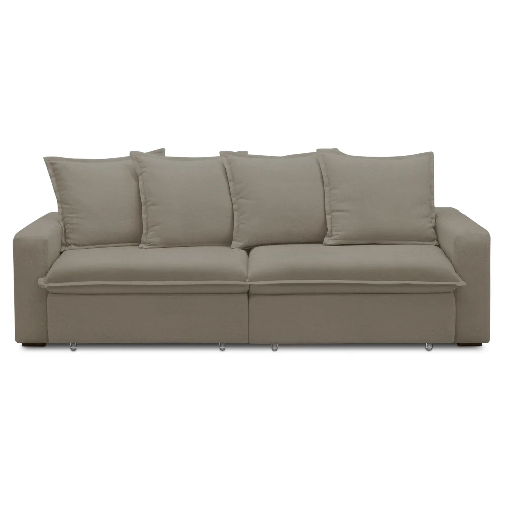 Sofá Retrátil Reclinável 3 Lugares 235cm Roma F05 Veludo Marrom - Mpozenato