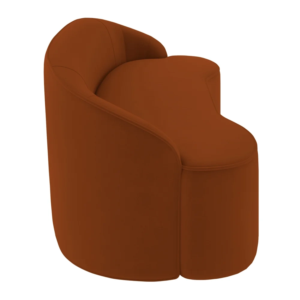 Sofá 5 Lugares para Sala de Estar Living 300cm Theo D06 Veludo Laranja - Mpozenato