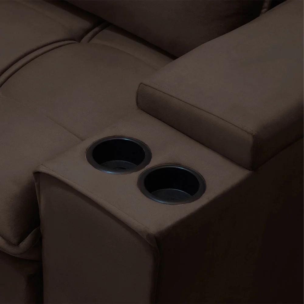 Sofá Retrátil Reclinável 3 Lugares 250cm Moritz F05 Veludo Marrom - Mpozenato