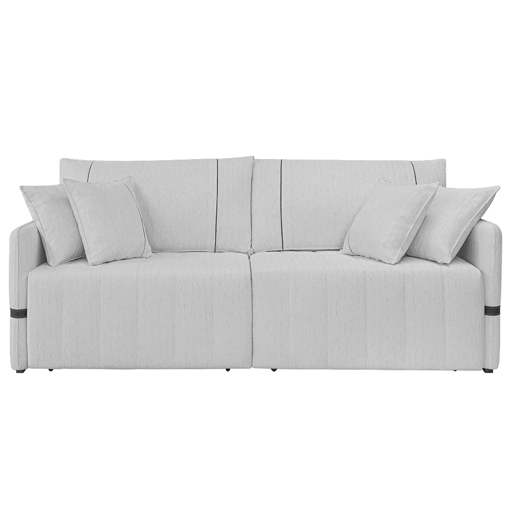 Sofá Cama Retrátil 160cm Essence D05 Linho Cinza/Preto - Mpozenato