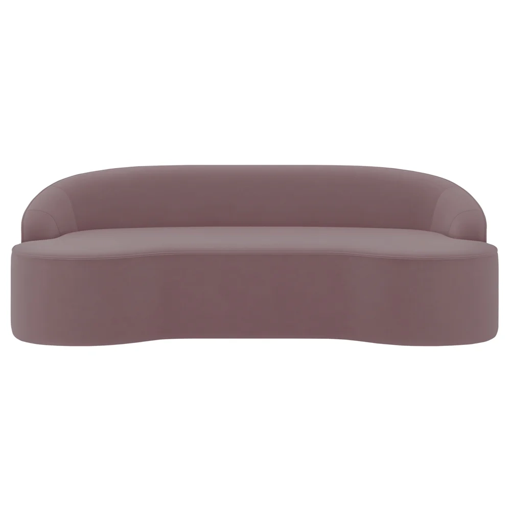 Sofá 5 Lugares para Sala de Estar Living 300cm Theo D06 Veludo Rosa - Mpozenato