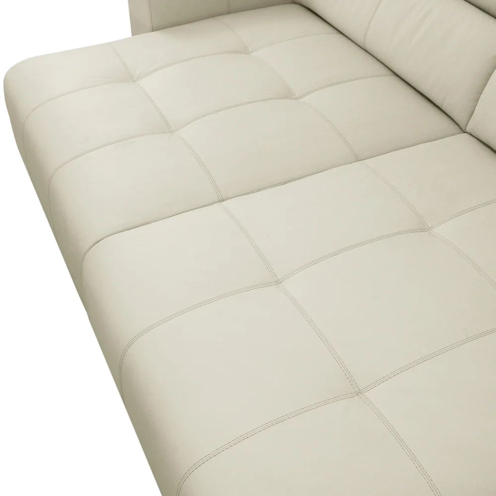 Sofá Retrátil Reclinável 3 Lugares 250cm Mare L08 Couro Off  - Mpozenato