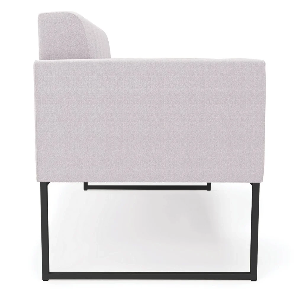 Sofá Namoradeira Base Industrial Preto Ana Boucle Rosê - Ibiza