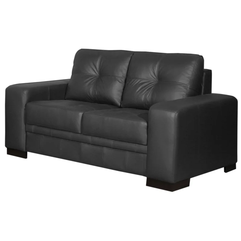 Jogo de Sofá 02 e 03 Lugares Couro Milano Preto - Scala Decor