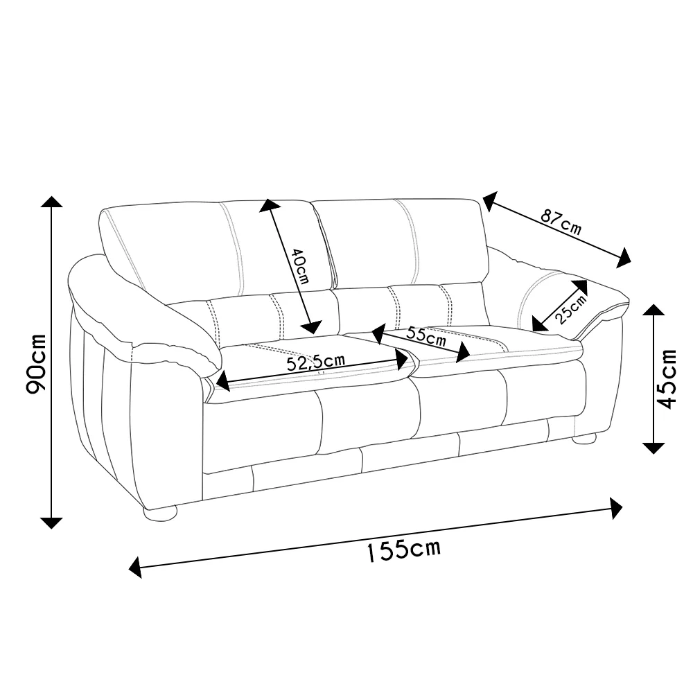 Sofá 2 e 3 Lugares Sala de Estar Veneza Couro Branco - Scala Decor