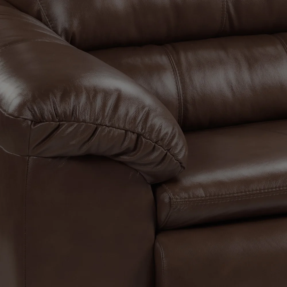 Sofá 2 e 3 Lugares Sala de Estar Veneza Couro Marrom - Scala Decor