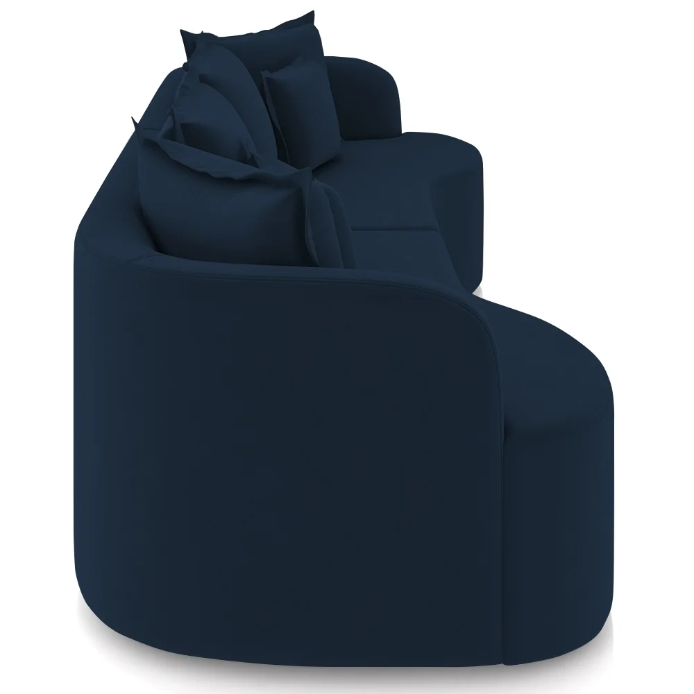 Sofá 4 Lugares 250cm Orgânico Quito Z08 Veludo Azul Marinho - Mpozenato