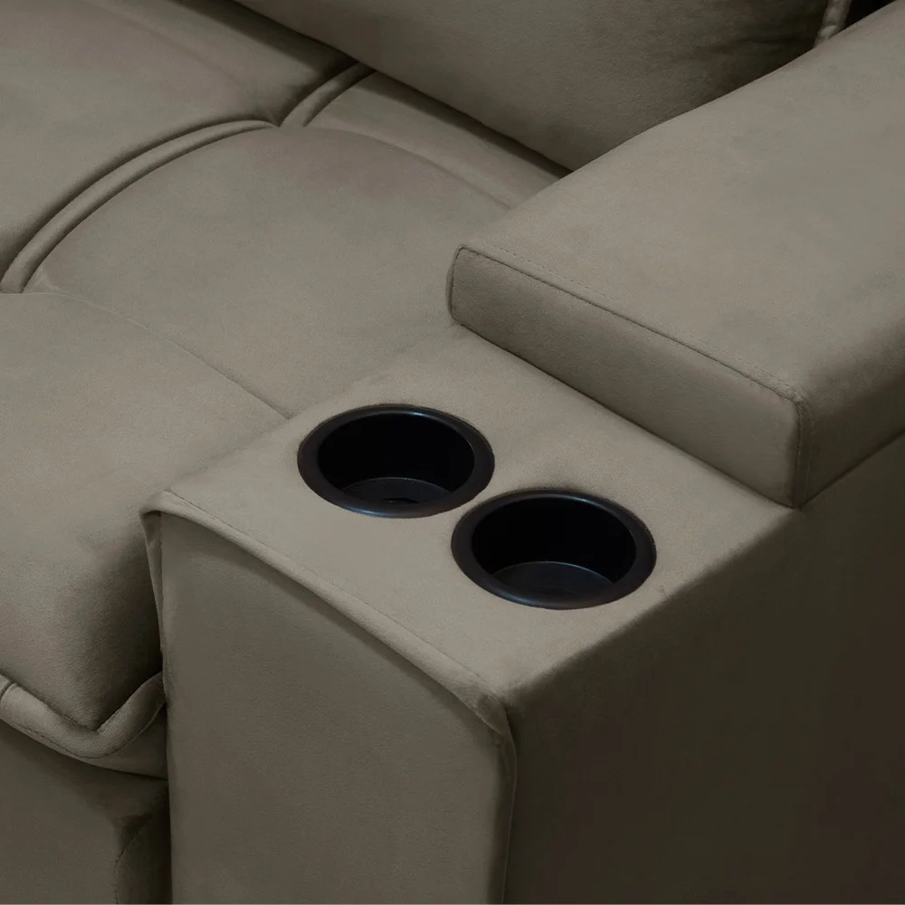 Sofá Retrátil Reclinável 3 Lugares 210cm Moritz F05 Veludo Castor - Mpozenato