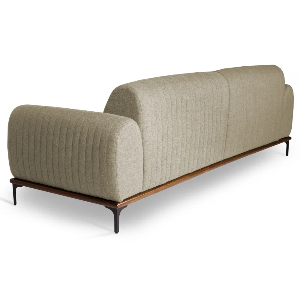 Sofá 150cm 2 Lugares Pés Preto Molino C-129 Linho Bege - Domi