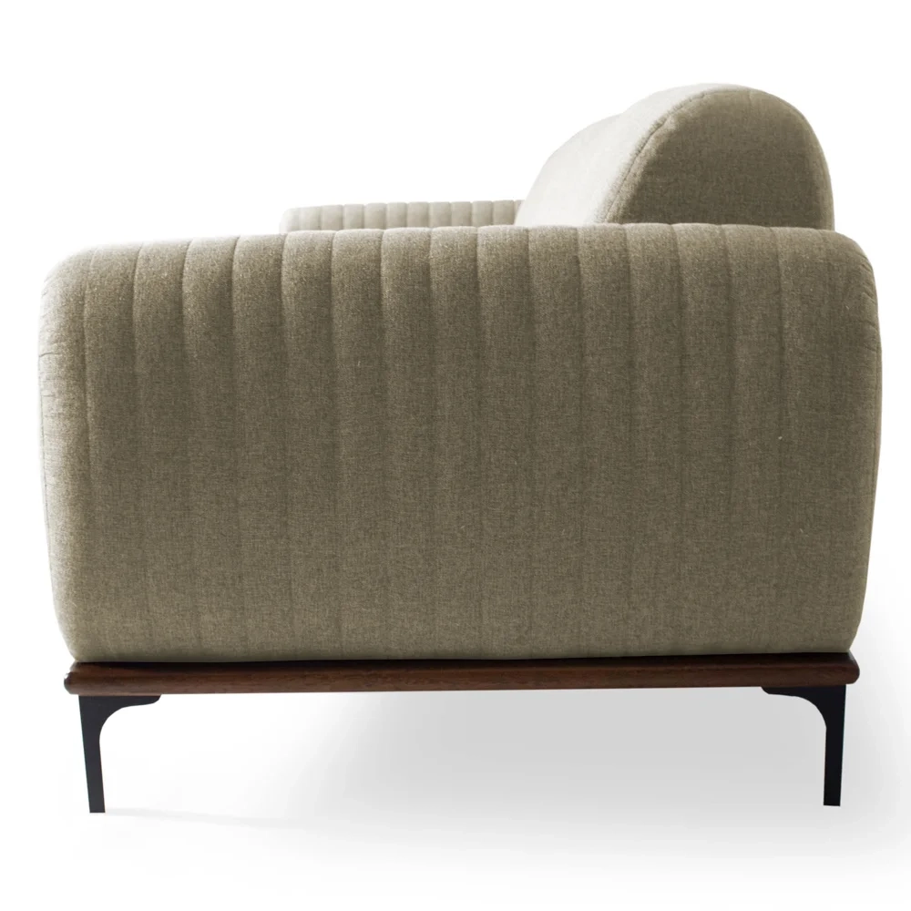 Sofá 150cm 2 Lugares Pés Preto Molino C-129 Linho Bege - Domi