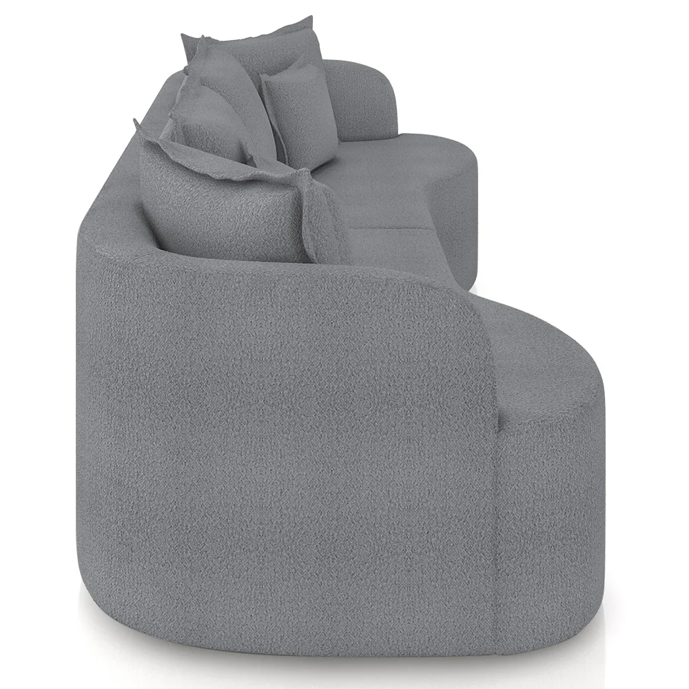 Sofá 4 Lugares 250cm Orgânico Quito Z08 Boucle Grafite - Mpozenato