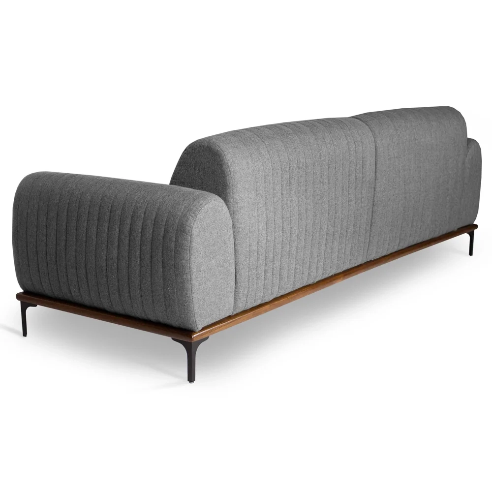 Sofá 150cm 2 Lugares Pés Preto Molino C-416 Linho Cinza - Domi