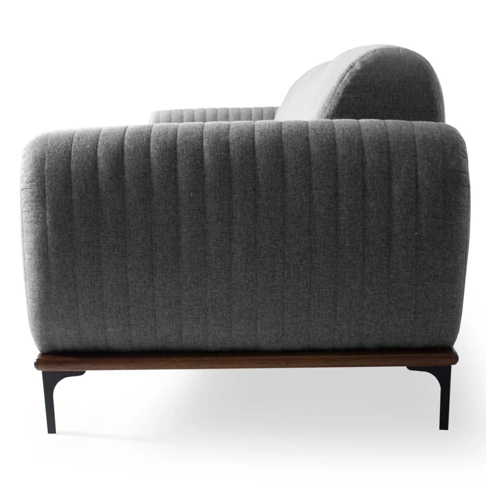 Sofá 280cm 4 Lugares Pés Preto Molino C-416 Linho Cinza - Domi