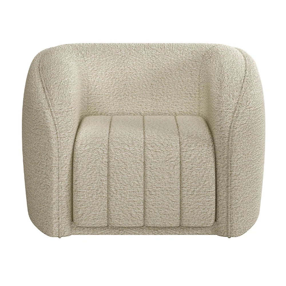 Sofá Decorativo 3 Lugares 252cm e Poltrona Meris Z32 Boucle Bege - Mpozenato