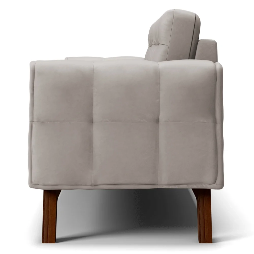 Sofá 150 cm 2 Lugares Sandero C-309 Veludo Bege Claro - Domi