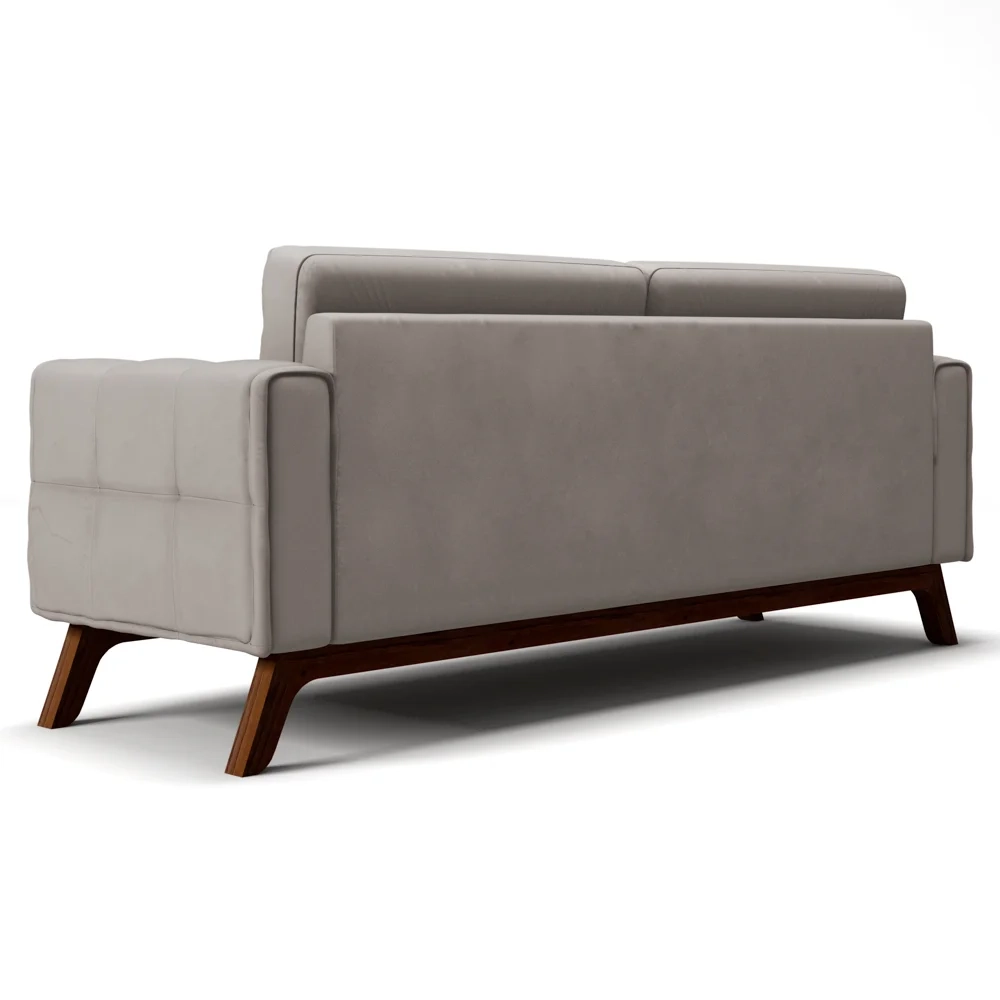 Sofá 150 cm 2 Lugares Sandero C-309 Veludo Bege Claro - Domi