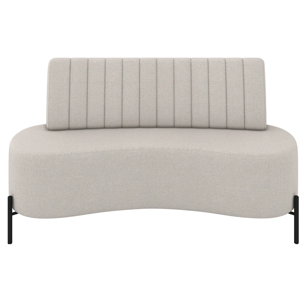 Sofá 2 Lugares 135cm Pés Aço Preto Tamar Z08 Linho Areia - Mpozenato
