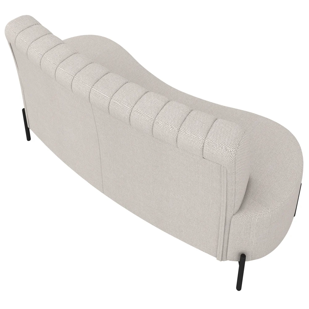 Sofá 2 Lugares 135cm Pés Aço Preto Tamar Z08 Linho Areia - Mpozenato