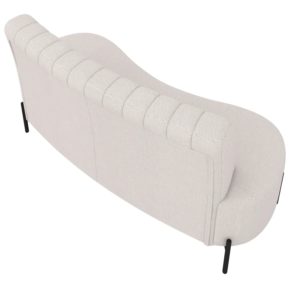 Sofá 2 Lugares 135cm Pés Aço Preto Tamar Z08 Linho Bege - Mpozenato