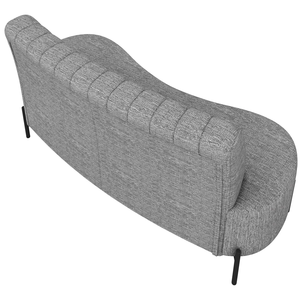 Sofá 2 Lugares 135cm Pés Aço Preto Tamar Z08 Linho Cinza Escuro - Mpozenato