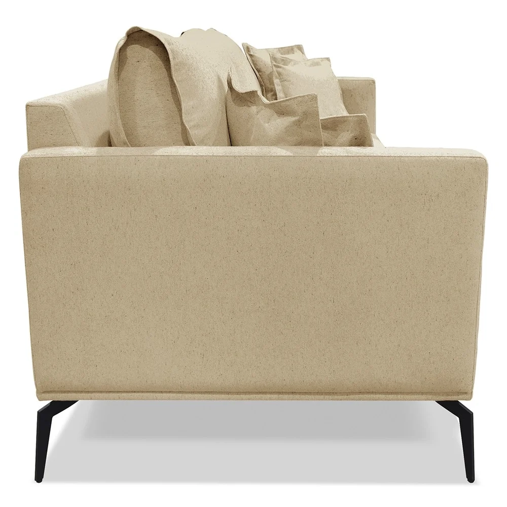 Sofá 2 Lugares 160cm Pés de Metal Vecchia S06 Linho Dourado - Mpozenato