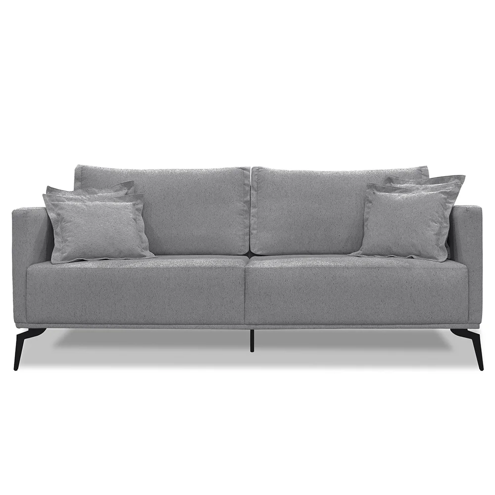 Sofá 2 Lugares 180cm Pés de Metal Vecchia S06 Linho Cinza - Mpozenato