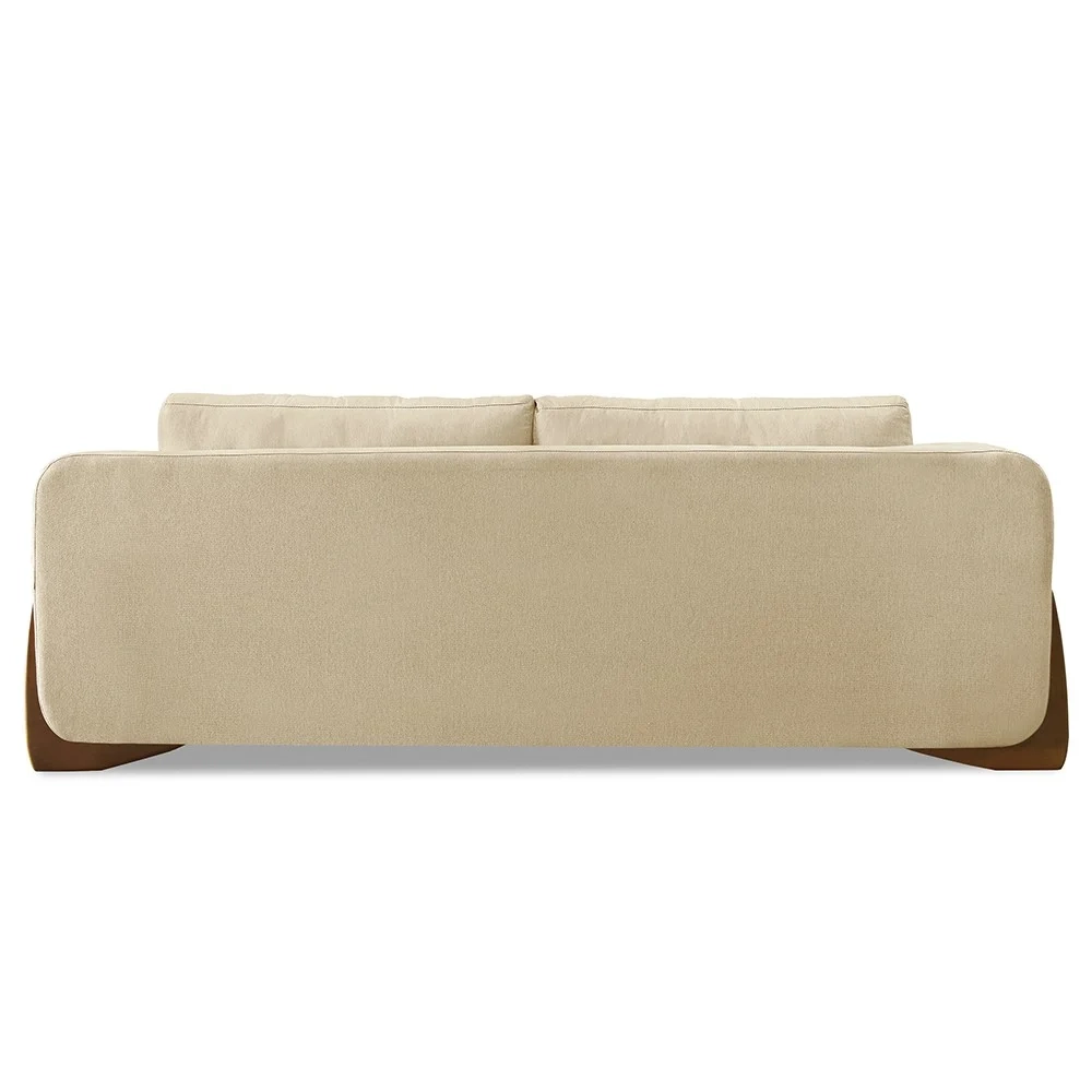 Sofá 2 Lugares Base de Madeira 160cm Izzy S06 Linho Dourado - Mpozenato