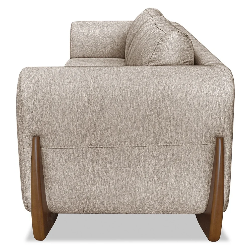 Sofá 2 Lugares Base de Madeira 180cm Izzy S06 Linho Areia - Mpozenato