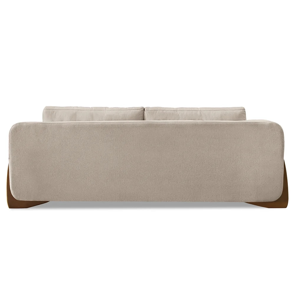 Sofá 2 Lugares Base de Madeira 180cm Izzy S06 Linho Areia - Mpozenato