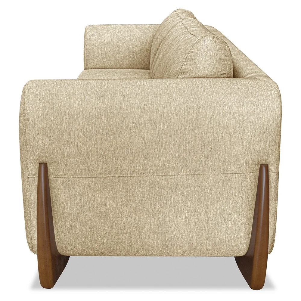 Sofá 2 Lugares Base de Madeira 180cm Izzy S06 Linho Dourado - Mpozenato