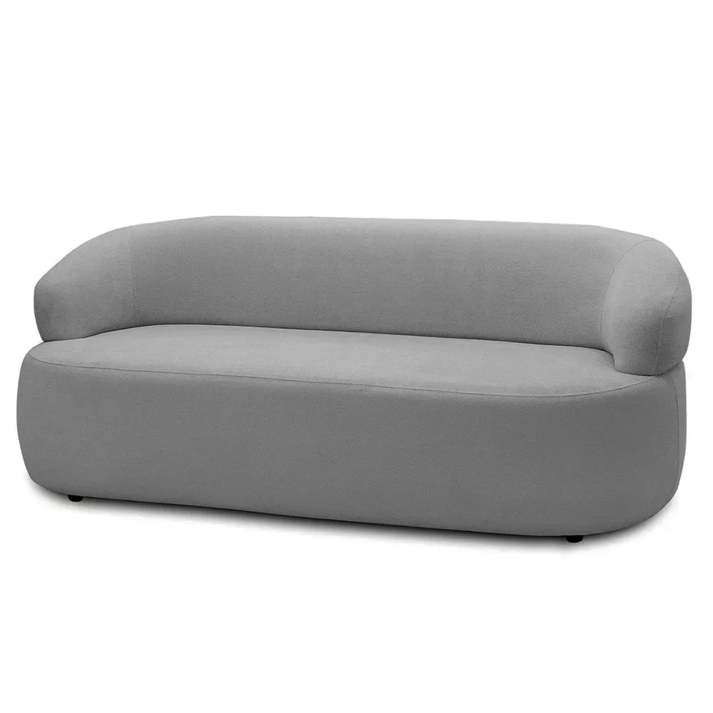 Sofá 2 Lugares Living Orgânico Sala de Estar 140cm Conka F05 Boucle Cinza - Mpozenato