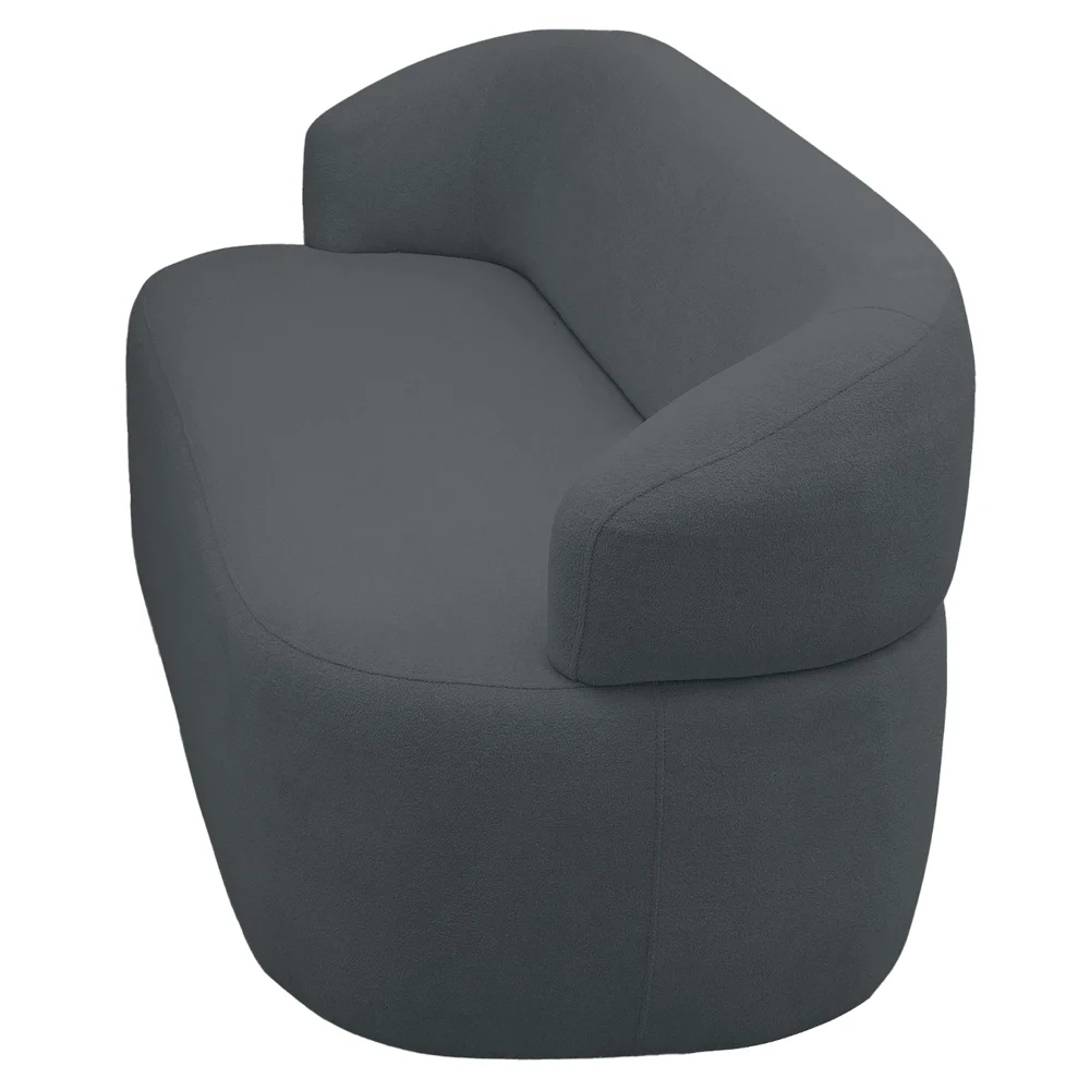 Sofá 2 Lugares Living Orgânico Sala de Estar 140cm Conka F05 Veludo Grafite - Mpozenato