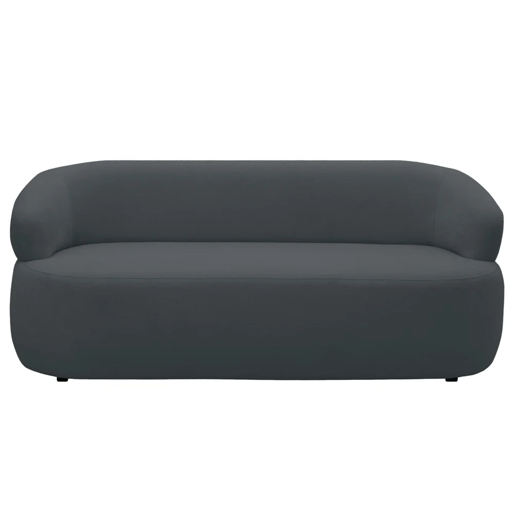 Sofá 2 Lugares Living Orgânico Sala de Estar 140cm Conka F05 Veludo Grafite - Mpozenato